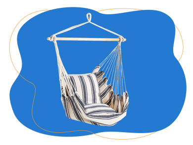 vonhaus blue and white striped hanging chair