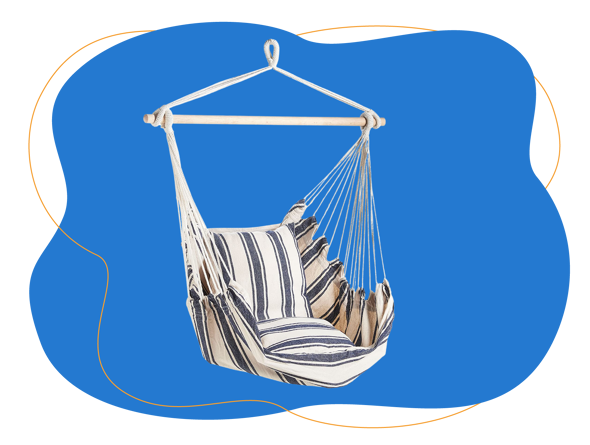 vonhaus blue and white striped hanging chair