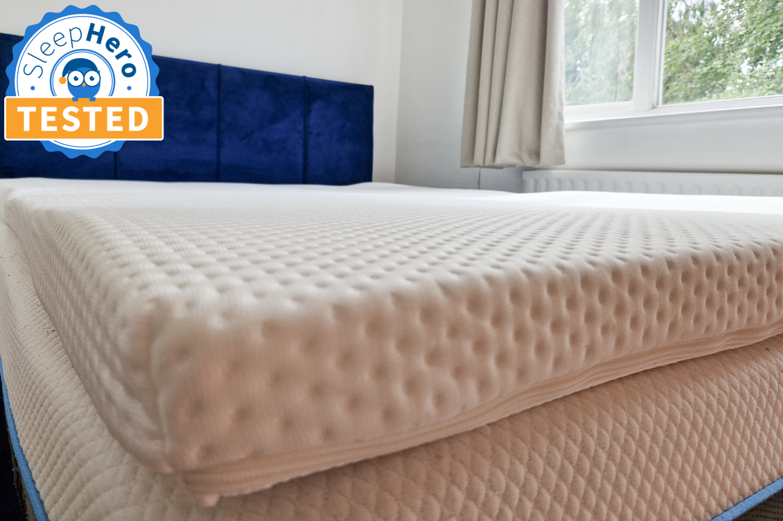Hypnia mattress topper on the mattress