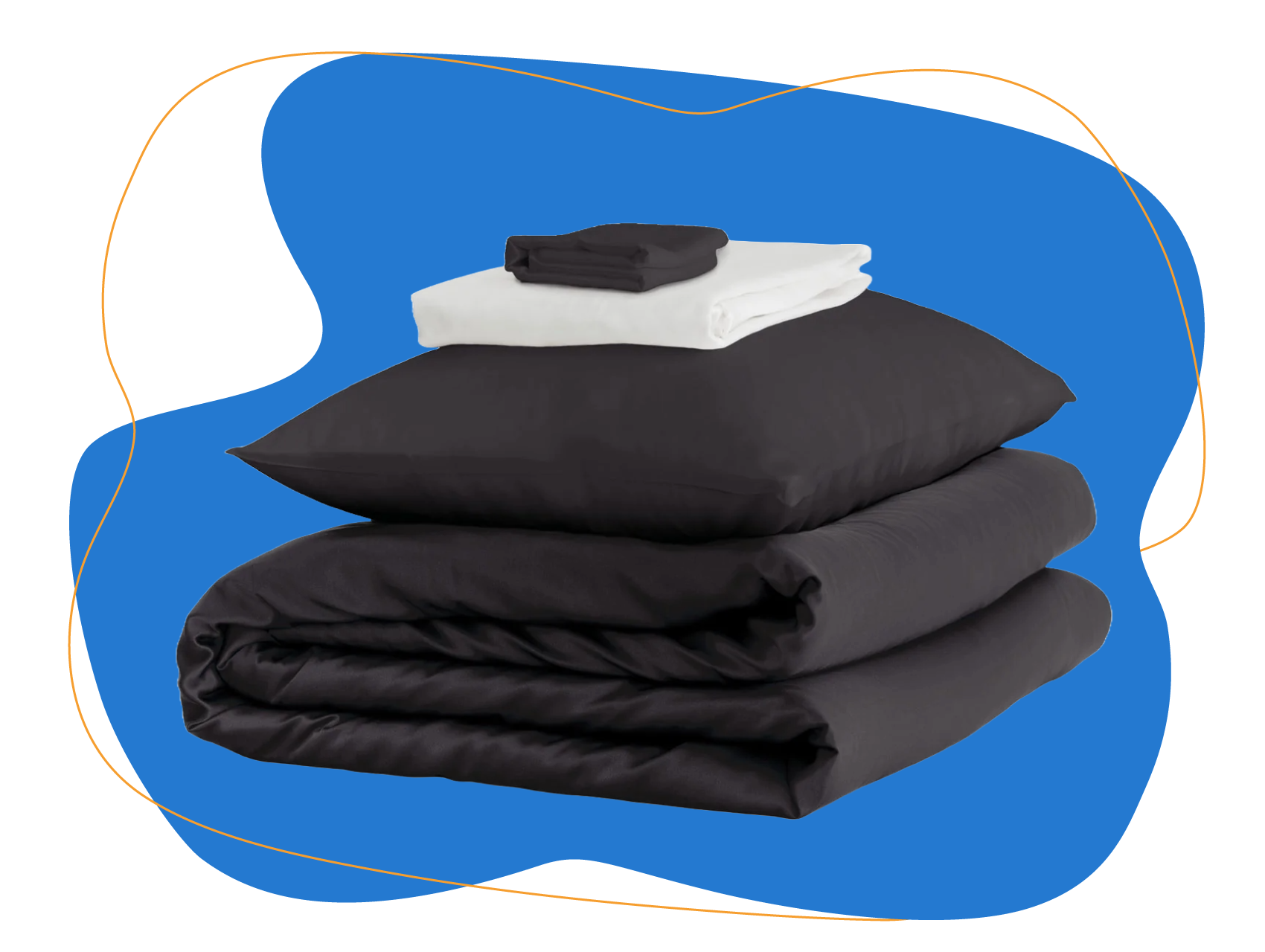 Mayfairsilk Charcoal & Brilliant White Silk Duvet Set