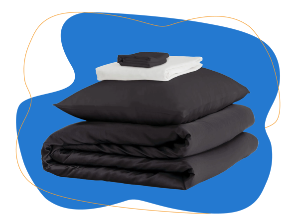 Mayfairsilk Charcoal & Brilliant White Silk Duvet Set