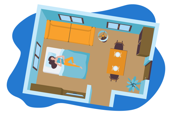 floor mattress in room