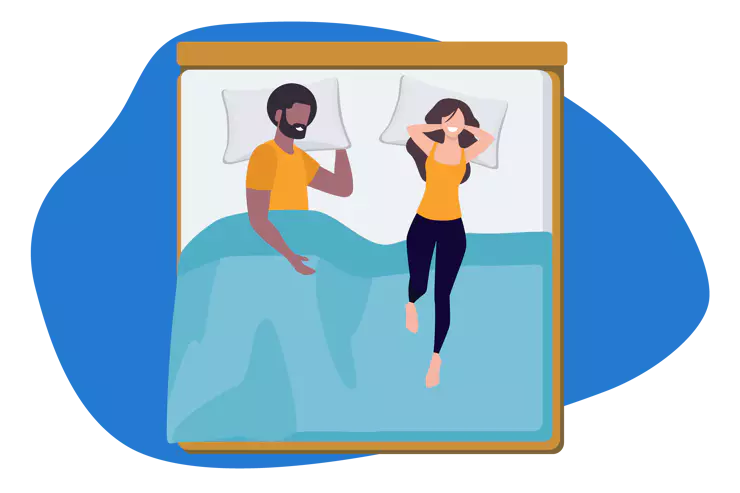 couple sleeping  far apart