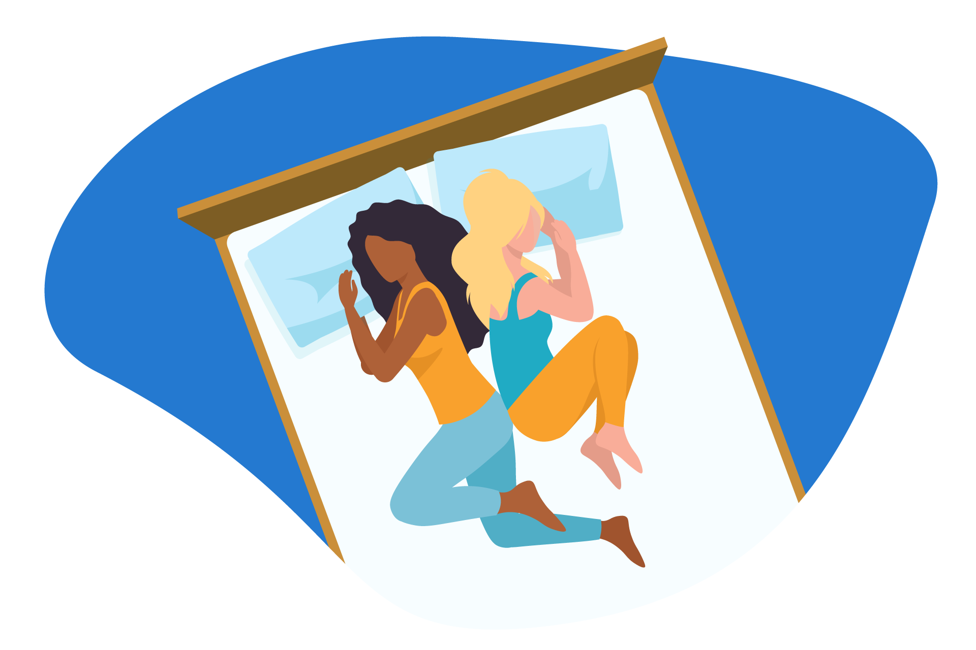 couple sleeping back to back