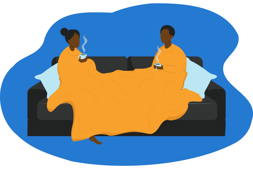 Man and woman on sofa