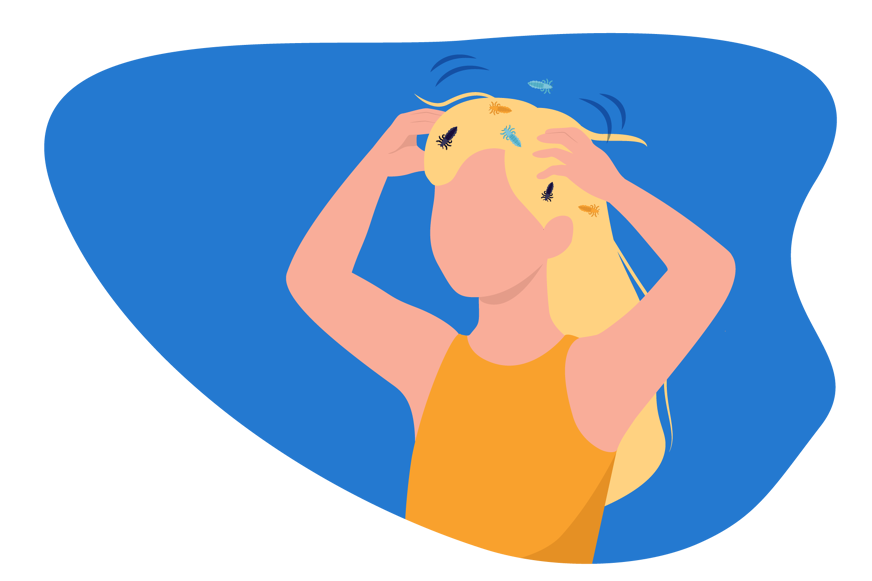 Girl scratching her head