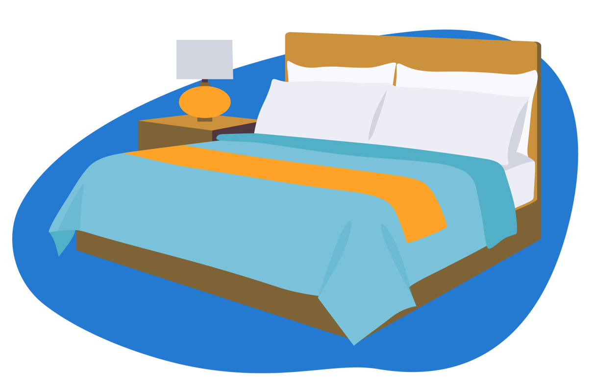 mattress with covers top view