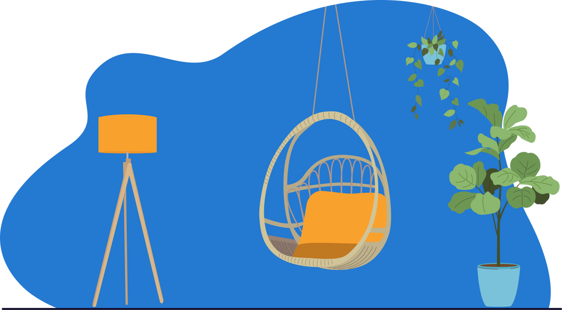 hanging chair in living space