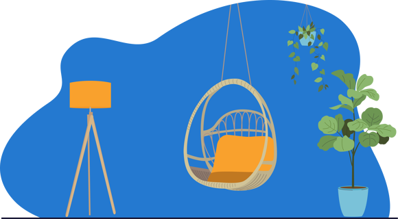 hanging chair in living space