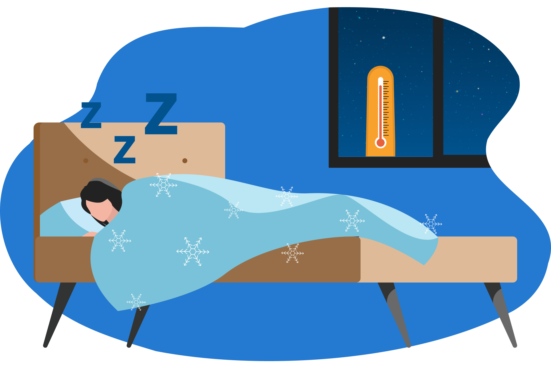 woman sleeping with cooling duvet