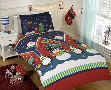 Rapport Kids Penguin Santa Bedding Set